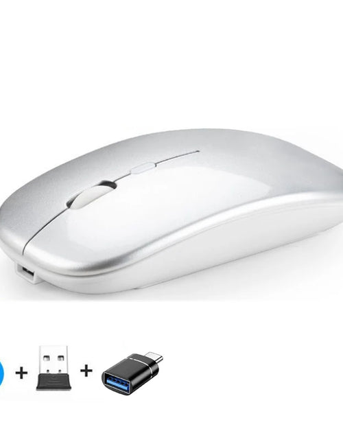 Load image into Gallery viewer, Rechargeable Wireless Mouse Bluetooth-Compatible 2.4Ghz Dual Modes Computer Mice with Nano Receiver for PC Laptop Macbook
