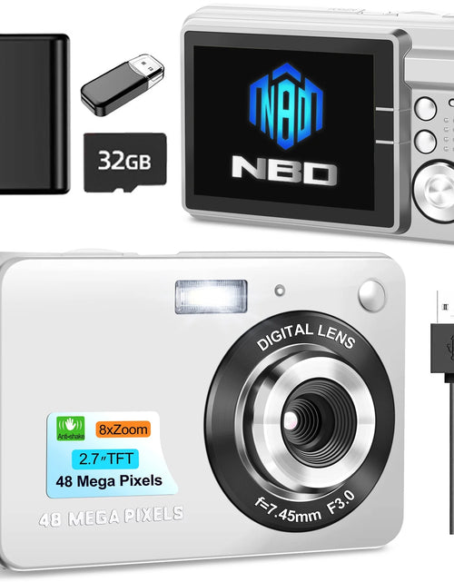 Load image into Gallery viewer, Kids Digital Camera 48MP 8X Digital Zoom Mini Compact Cameras, 2.7 Inch FHD Pocket Cameras
